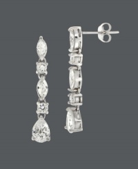 Create the ultimate look for an evening out on the town. B. Brilliant's luminous, five station earrings feature marquise and square-cut cubic zirconias (2-9/10 ct. t.w.) set in sterling silver. Approximate drop: 1 inch.