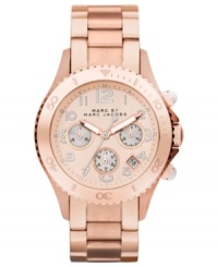 Brighten up any ensemble with this rosy chronograph watch from Marc by Marc Jacobs.