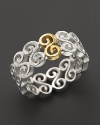 A single 24K link makes a statement on Gurhan's sterling silver Vortex ring.