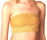 Intimately Free People Antique Gold Yellow Bandeau with Lace Trim (XSmall)