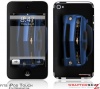 iPod Touch 4G Decal Style Skin - 2010 Chevy Camaro Aqua - Black Stripes on Black