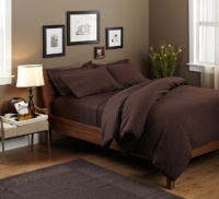 Pinzon Signature 190-Gram Velvet Flannel King Duvet Set, Italian Roast