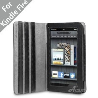 Acase Kindle Fire Premium Micro Fiber Leather Case with built-in Stand for Kindle Fire (Black)