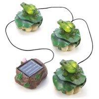 Gifts & Decor Solar Frog Trio Garden Path Lighting