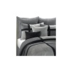 8 Pieces Soft Microsuede Black and Grey Patchwork Duvet Cover Set Queen