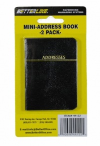 2 Classic Black Mini Address Books Small Pocket Size