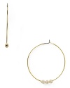 The traditional hoop earring gets a Michael Kors update with this pair, featuring a triple pave crystal ball detail.