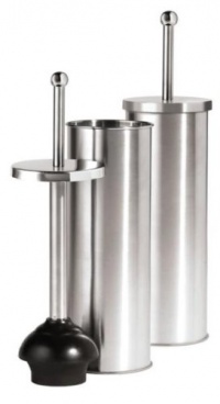 Stainless Steel Toilet Bowl Plunger Bathroom w/ Lid