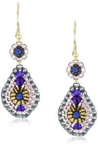 Miguel Ases Blue Quartz and Swarovski Small Tear Drop Earrings