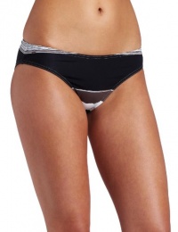 Calvin Klein Womens Horizon Stripe Classic Swimsuit Bottom, Black, Small