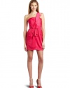 BCBGMAXAZRIA Women's Palais One Shoulder Luxe Satin Dress, Begonia, 6