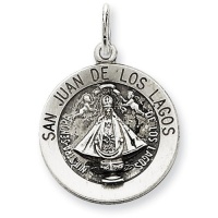 Sterling Silver Antiqued San Juan Los Lagos Medal Sterling Silver Antiqued San Juan Los Lagos Medal