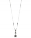 The sophistication of sparkle. A trio of round-cut glass accents are strung lovingly from a silver tone chain on this Anne Klein necklace. Crafted in silver tone mixed metal. Approximate length: 16 inches + 2-inch extender. Approximate drop: 1 inch.