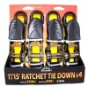 Everest S1043 Yellow 1 x 15' Standard Ratchet Tie Down, (Pack of 4)