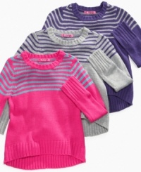 She'll love snuggling into these striped sweaters from Energie, a simple look that will complement her snowbound style.