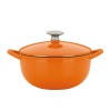 Mario Batali Cookware Classic Enamel Cast Iron Soup Pot- Persimmon