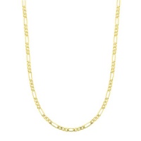 Men's 14k Gold 1.28mm Figaro Chain Necklace