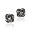 Sterling Silver Black Diamond Accent Love Knot Earrings