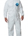 DuPont TY122S Disposable Elastic Wrist, Bootie & Hood White Tyvek Coverall Suit 1414, Size Medium, Sold by the Each