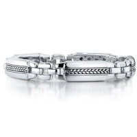 J.Goodman Bracelet in Sterling Silver with Oxidized finish braid detailing and hidden magnetic box clasp for security.