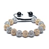 Bling Jewelry Shamballa Inspired Bracelet Golden Silver Crystal Balls 12mm