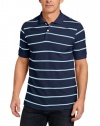 IZOD Men's Big-Tall Stripe Pique Polo, Dress Blue, XXX-Large