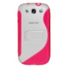 Amzer AMZ94168 Protective TPU Skin Case Cover with Kickstand for Samsung GALAXY S III GT-I9300/Samsung GALAXY S 3 I9300 - Retail Packaging - Pink