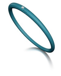 Diamond Stackable Bangle Bracelet in Teal Silicone