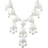 Bubble Necklace White Necklace Statement Necklace (Fn0508-Pure White)