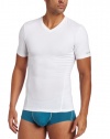 Calvin Klein Men's Core Sculpt Compression Short Sleeve V-Neck Tee, White, X-Large