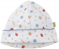 Noa Lily Baby-Boys Newborn Baseball Print Hat, White, One Size