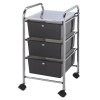 Blue Hills Studio 13-Inch by 26-Inch by 15-1/2-Inch Storage Cart with 3 Drawers, Smoke