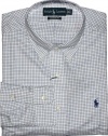 Polo Ralph Lauren Classic-Fit Tattersall Broadcloth Dress Shirt, White/Blue, 18 34/35