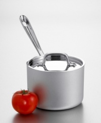 A versatile and indispensable part of every chef's collection, the saucepan is perfect for cooking vegetables, warming soups and creating succulent sauces. This 2-Qt size features 3-ply bonded construction with a handsome brushed aluminum exterior, pure aluminum core and an easy to clean stainless steel cooking service. Brushed stainless steel handles stay cool to the touch and secured with non- corrosive rivets. Polished stainless steel lids keep in flavor. Hand washing recommended. Lifetime warranty.