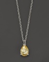 A faceted, pear-cut canary crystal, set in sterling silver, adds timeless style to this necklace.