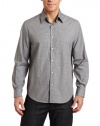 Perry Ellis Men's Long Sleeve Textured Woven Shirt