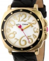 Betsey Johnson Women's BJ00044-02 Analog Black Quilted Heart Strap Watch