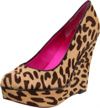 Betsey Johnson Women's Mixxyp Wedge Pump,Leopard,7.5 M US