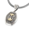 925 Silver Fleur-De-Lis Filigree Pendant with 18k Gold Accents