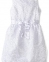 KC Parker Girls 7-16 Embroidered Organza Eyelet Bubble Dress, White, 8