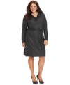 It's your time to shine in Jones New York Signature's studded plus size dress-- it's party-perfect!