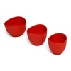 iSi Basics FlexibleSilicone Mixing Bowls, Set of 3, 1 QT, 1.5 QT, 2 QT, Red