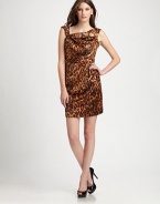 Form-fitting and wildly flattering, in an exotic leopard print.Asymmetrical necklineAsymmetrical skirt pleatsBack ventConcealed side zipFully linedAbout 24 from natural waist96% silk/4% spandexDry cleanImportedModel shown is 5'10½ (179cm) wearing US size 4. 