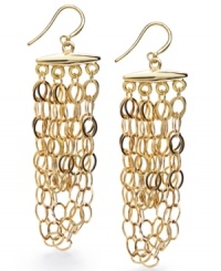 Chains & links are totally on-trend. Alfani's chic style shines in polished gold tone mixed metal on ear wire - an effortless addition to your collection. Approximate drop: 2-1/2 inches.