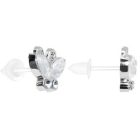 Acrylic Clear Gem Butterfly Plastic Stud Earrings