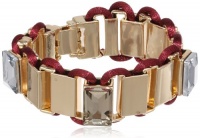 Anne Klein Bennet Gold-Tone Cranberry Drama Friendship Bracelet