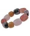 Infuse your look with the beautiful stones of Brasil. Brilliant rhodolite (10 ct. t.w.), aventurine (9 ct. t.w.), quartz (22 ct. t.w.) and rose quartz (17 ct. t.w.) adorn this lively stretch bracelet from Avalonia Road. Approximate diameter: 3 inches. Approximate length: 6 inches.