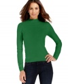 Debbie Morgan's pretty mock turtleneck sweater is rendered from cushy, soft fabric for cozy comfort all season long.