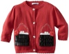 Hartstrings Baby-girls Infant Purse Motif Cardigan Sweater, Red, 24 Months