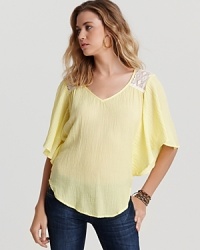 Ella Moss perfects bohemian cool with this billowy top, boasting crochet details for an artisan feel.